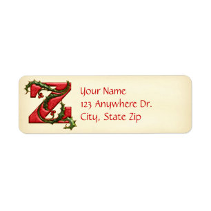 Monogramme Z de houx de Noël