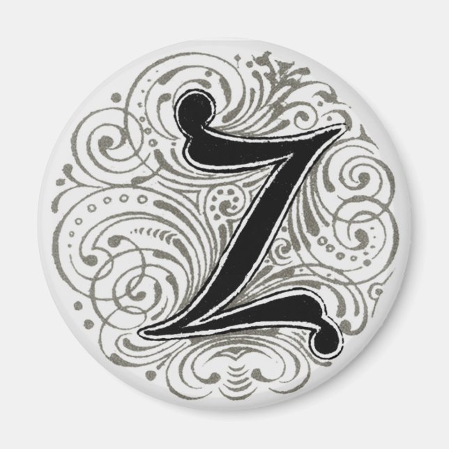 Monogramme 'Z' en gris - Aimant (Devant)