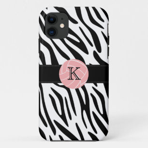 Monogramme Zebra Print Volleyball iPhone 5 Coque