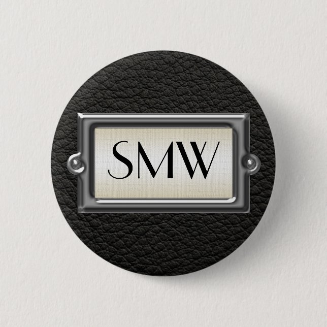 Monogrammed 3-Letter Executive Men's Personalized 2 Inch Round Button (Front)