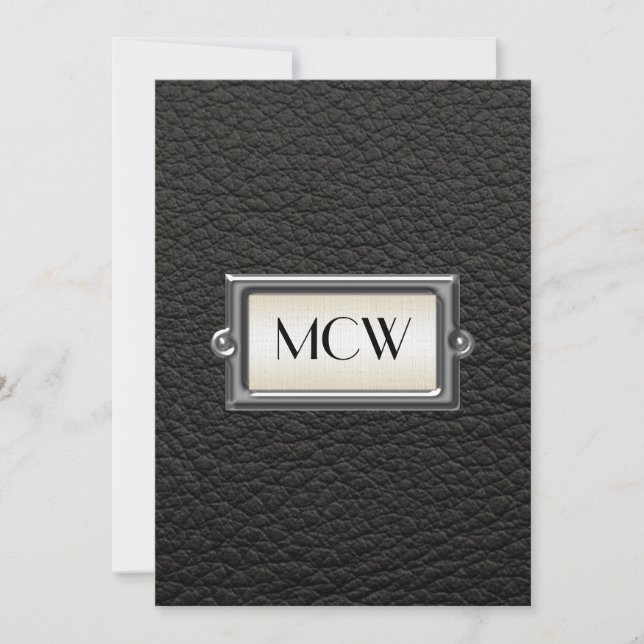 Monogrammed 3-Letter Executive Men's Personalized Invitation (Front)