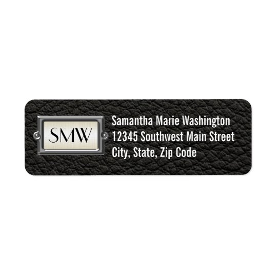 Monogrammed 3-Letter Executive Men's Personalized Return Address Label