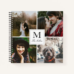 Monogrammed 4 Photo Collage Notebook