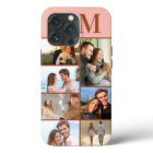 Monogrammed 7 Photo Collage on Terracotta Peach