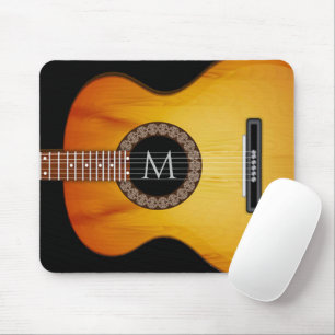 Monogrammed Acoustic Guitar Mouse Pad