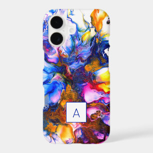 Monogrammed Agate Fluid Art Personalized
