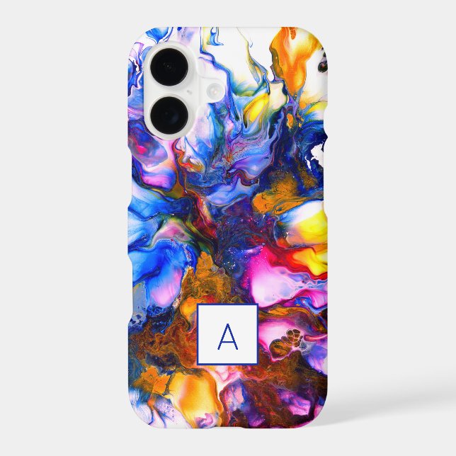 Monogrammed Agate Fluid Art Personalized (Back)
