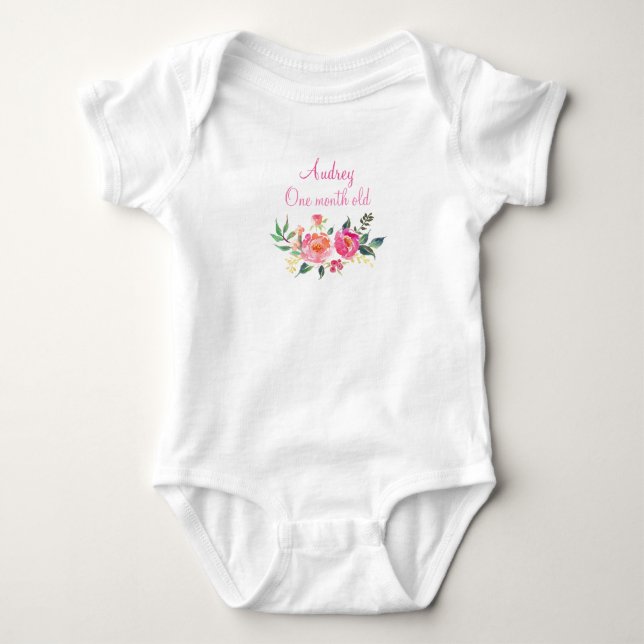 Monogrammed & Age Baby Bodysuit (Front)