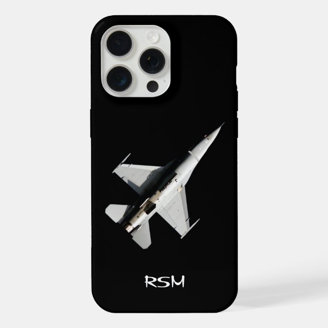 Monogrammed Airplane,Jet Fighter, PILOT,Custom iPhone Case (Back)