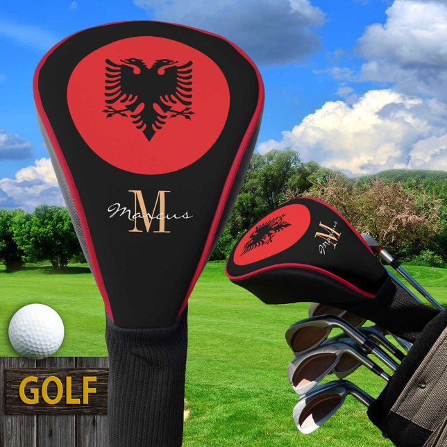 Monogrammed & Albania Flag Golf Clubs Covers (Creator Uploaded)
