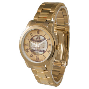 Monogrammed and Personalized Mens Baseball Watches