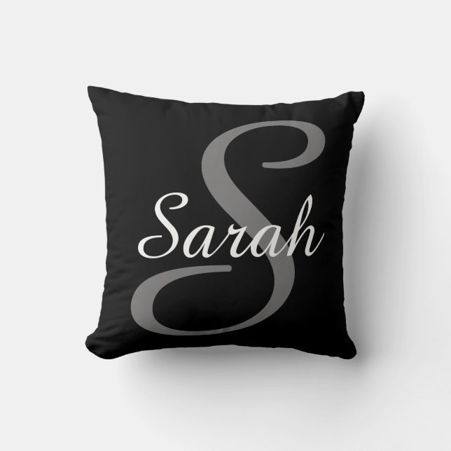 Monogrammed and Personalized Throw Pillow (Front)