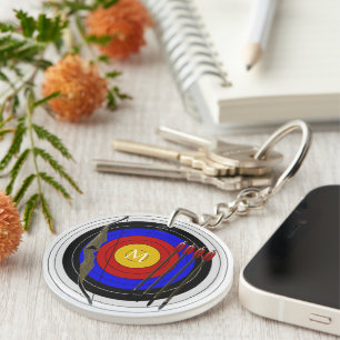 Monogrammed Archery Design Keychain