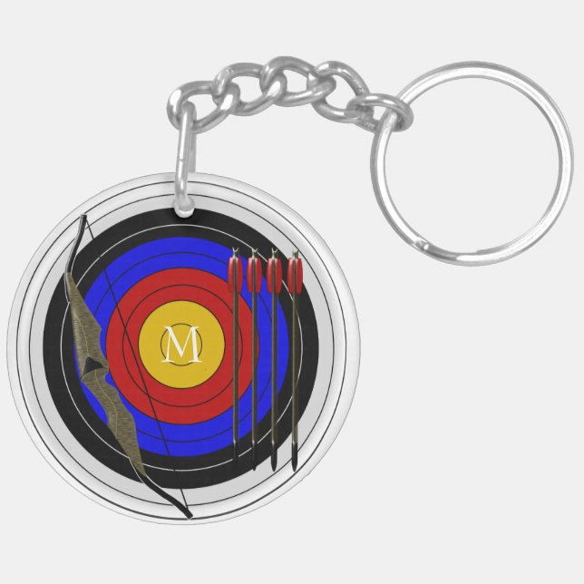 Monogrammed Archery Design Keychain (Back Left)