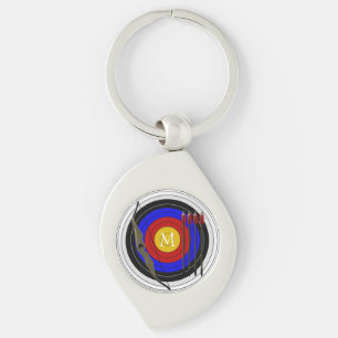 Monogrammed Archery Design Keychain