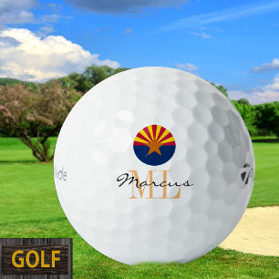 Monogrammed Arizona Flag & Arizona, USA Golf Balls