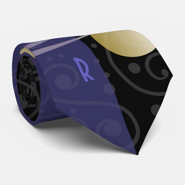 Monogrammed Art Deco Tie (Rolled)