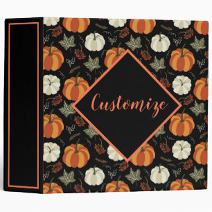 Monogrammed Autumn Pumpkins Pattern Binder