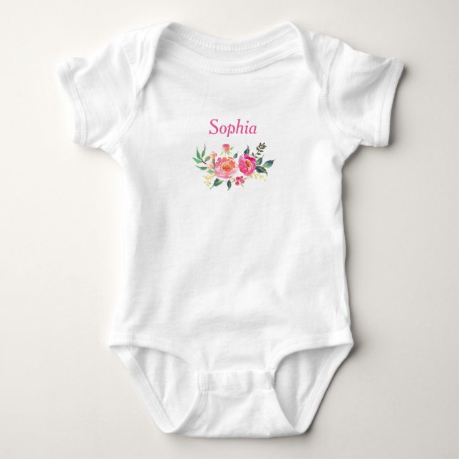 Monogrammed  baby bodysuit (Front)