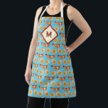 Monogrammed Bacon   Eggs Smile Pattern Gag Gift Apron<br><div class="desc">A photo of a classic bacon and egg smile ccreates the pattern. In the middle is a customizable monogram. Gift it as a gag to the bacon lover or breakfast chef in your life!</div>
