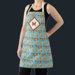 Monogrammed Bacon   Eggs Smile Pattern Gag Gift Apron<br><div class="desc">A photo of a classic bacon and egg smile ccreates the pattern. In the middle is a customizable monogram. Gift it as a gag to the bacon lover or breakfast chef in your life!</div>