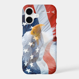 Monogrammed Bald Eagle American Flag Patriotic