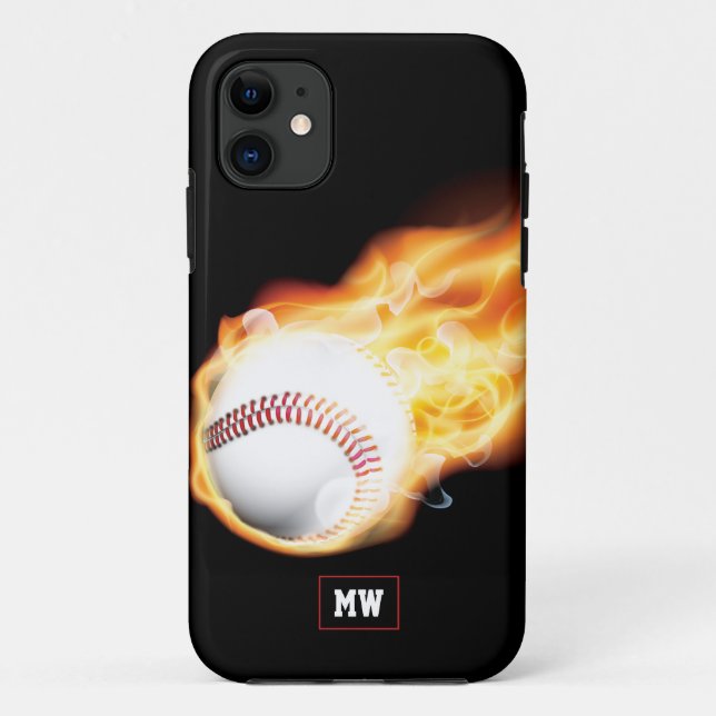 Monogrammed Baseball Case-Mate iPhone Case (Back)