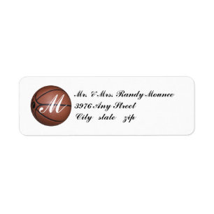 MONOGRAMMED BASKETBALL,- RETURN ADDRESS LABELS