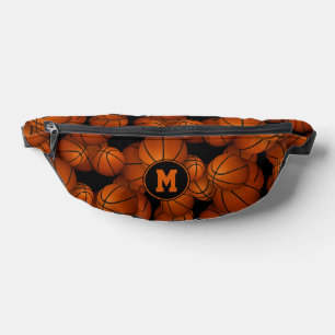 Monogrammed basketballs pattern  fanny pack