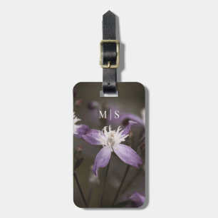 Monogrammed Beautiful Purple Clematis Flower  Luggage Tag