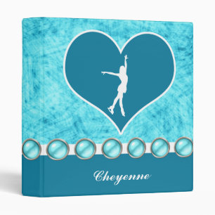 Monogrammed Beautiful Turquoise Figure Skater Binder