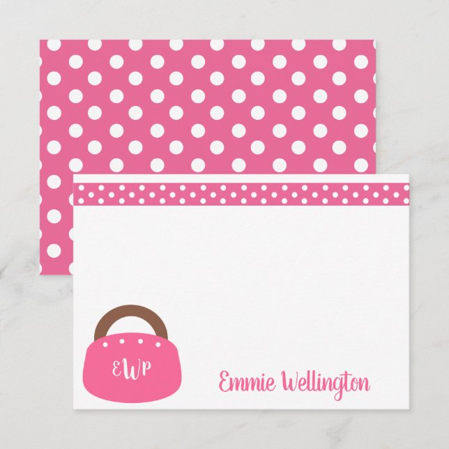Monogrammed Bermuda Bag Personalized Note Cards (Front/Back)