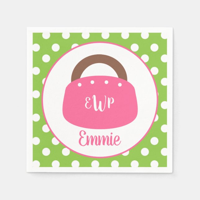 Monogrammed Bermuda Bag Personalized Party Napkins (Front)
