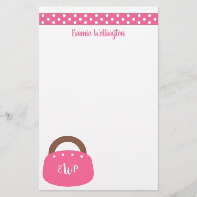 Monogrammed Bermuda Bag Personalized Stationery (Front)