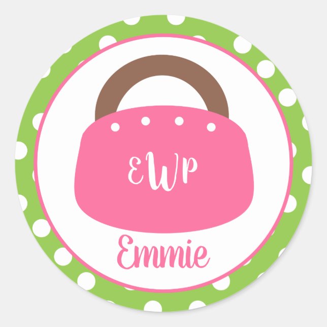 Monogrammed Bermuda Bag Personalized Stickers (Front)