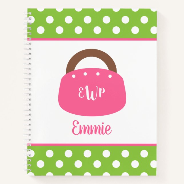 Monogrammed Bermuda Bag Spiral Notebook (Front)