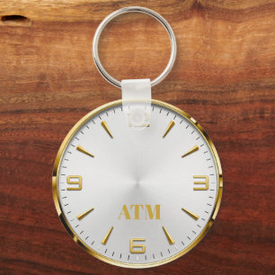 Monogrammed birthday gift for him and her elegant  keychain