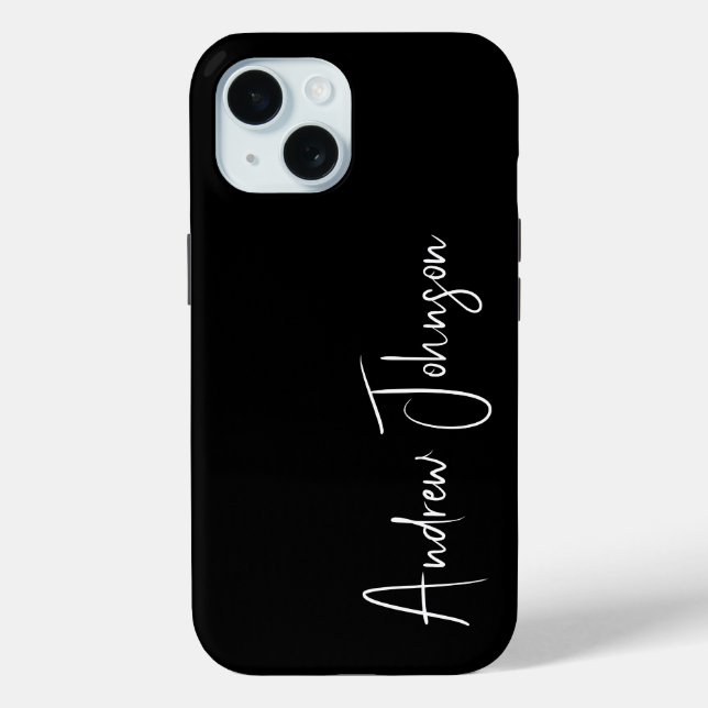 Monogrammed Black  Case-Mate iPhone Case (Back)