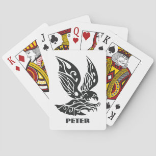 Monogrammed Black Eagle Playing Cards
