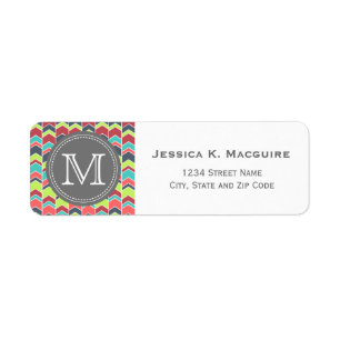 Monogrammed Black & Grey Chevron