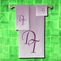 Monogrammed - black magenta ombre