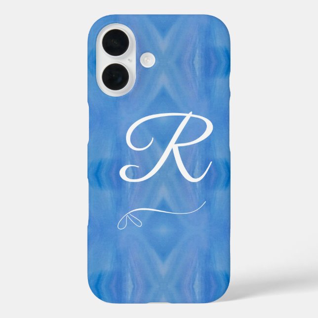 Monogrammed Blue and White iPhone / iPad case (Back)