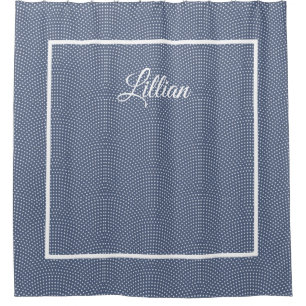 Monogrammed blue arches Shower Curtain