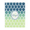 Monogrammed Blue Green Moroccan Lattice Pattern