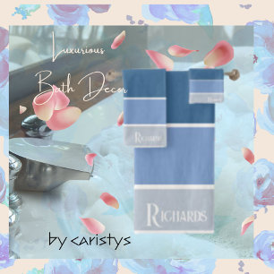 Monogrammed Blue Shades with White Towel