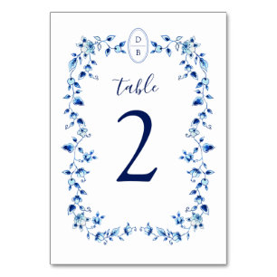 Monogrammed Blue & White Delft Table Number