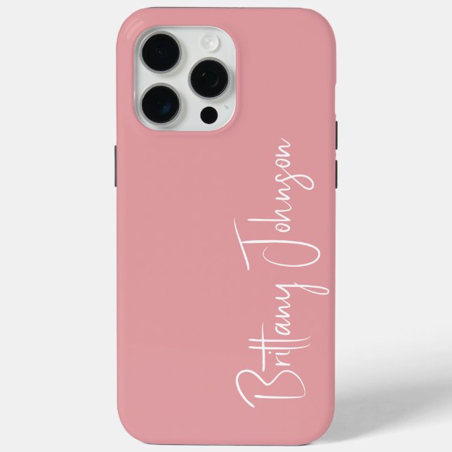 Monogrammed Blush Pink Case-Mate iPhone Case (Back)