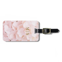 Monogrammed Blush Pink Flower Blossom Petals