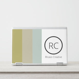 Monogrammed Bold Colourful Panels Personalized HP Laptop Skin