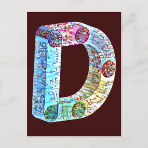 Monogrammed bold letter D  Postcard
